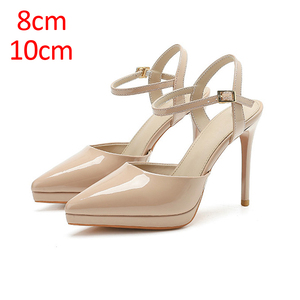 Zapatos de Tacón Alto Clásicos de Verano para Mujer, con una Sola Correa, para Uso Diario, Estilo Coreano, de Charol, Elegantes - Product Image 3