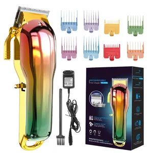 Vente en gros de tondeuse à cheveux électrique miroir de couleur outils pour cheveux de haute qualité barbier professionnel rasoir rechargeable coupe de cheveux chauve à