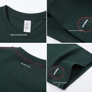 T-shirt Japonais Unisexe 100% Coton 280g Style Urbain Couleur Unie Épaules Épaissies Coupe Ample Col Rond Manches Courtes - Product Image 3