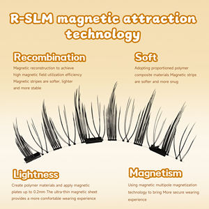 LIFE GIRLS <span class=keywords><strong>Faux</strong></span> <span class=keywords><strong>cils</strong></span> magnétiques minces naturels Réutilisables Doux Réaliste Confortable Bande souple Léger Respirant - Product Image 4