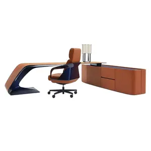 <span class=keywords><strong>Bureau</strong></span> de direction Bugatti-<span class=keywords><strong>Bureau</strong></span> de direction haut de gamme au design italien en forme de L avec <span class=keywords><strong>coin</strong></span> orange et chaise d'<span class=keywords><strong>ordinateur</strong></span> - Product Image 5