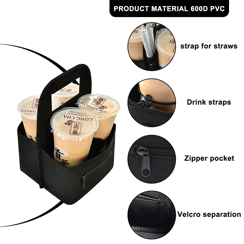 再利用可能なホットドリンク用カップホルダー・フードデリバリーバッグ