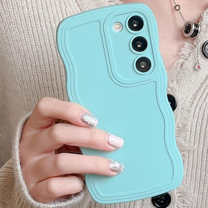 เคสโทรศัพท์ลายคลื่นฤดูร้อนสีลูกกวาดอ่อนเหมาะสำหรับ Samsung S25 23 21 20เคสโทรศัพท์ผิวซิลิโคนกระบวนการฝ้า - Product Image 1