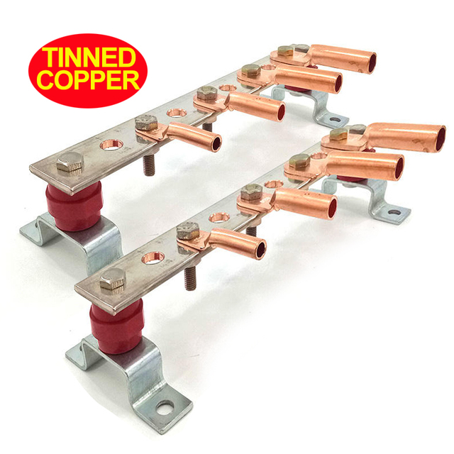 Low Price Custom Specification Electrical Equipment Conductor Tinned Copper Earth Bus Bar for Grounding System