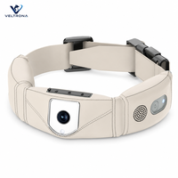 Collier intelligent pour animaux de compagnie avec caméra intégrée, collier pour chien avec haut-parleur et micro, collier rembourré réglable de couleur kaki