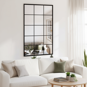 Black <b>Metal</b> Wall Mirror 39.4x23.6 Inch Rectangle Industrial <b>Framed</b> Decorative Home Decor - Product Image 2