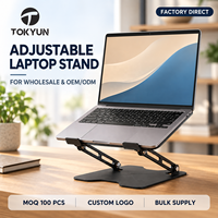 Nouveau support pour ordinateur portable en fer robuste et réglable, pliable, ergonomique, support de bureau multi-angles