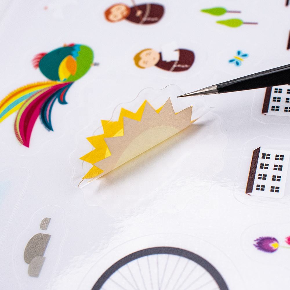 10 pages of transparent static cling (reusable) example