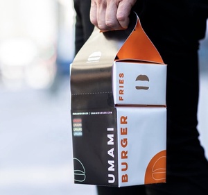 Hộp Đựng Bánh Burger Gà Chiên Bánh <span class=keywords><strong>Hamburger</strong></span> Giấy Bìa Cứng Dùng Một Lần Có Thể Gập Lại Màu Đen Tùy Chỉnh Có Thể Tái Chế - Product Image 4