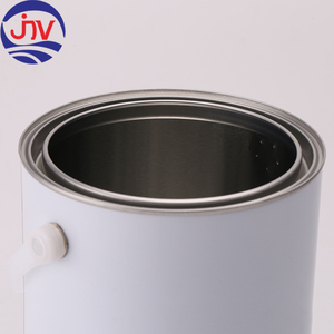 Seau métallique rond de 5 L, blanc peint, recyclable, hermétique, antirouille, pour peinture chimique, avec poignée en plastique et couvercle métallique - Product Image 5