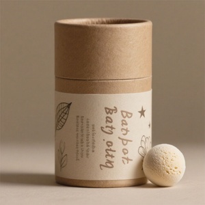 <b>Biodegradable</b> Kraft Paperboard Oil-proof Lined Cylinder Box Craft Serums <b>Paper</b> Cardboard Box Cosmetic for Shampoo Bar - Product Image 3