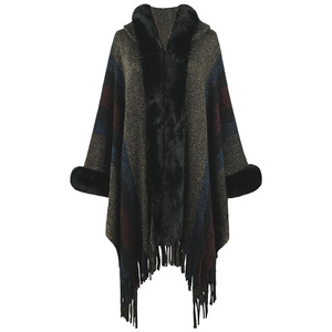 Fabricants Automne Hiver Chaud Manches Longues Tricoté <span class=keywords><strong>Cape</strong></span> Col Laine <span class=keywords><strong>Cape</strong></span> Poncho Tassel <span class=keywords><strong>Cape</strong></span> - Product Image 4