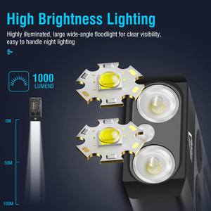 Đèn pin mini Boruit V10 1000 Lumen, đèn LED công suất cao, 12 chế độ, đèn UV, đèn pin đa năng bỏ túi với đèn đỏ - Product Image 4