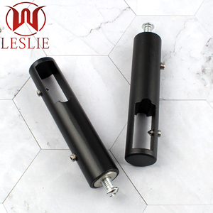 ราวแขวนตู้เสื้อผ้าแบบท่อสี่เหลี่ยม ขนาด 12 มม. รุ่นโมเดิร์น แบบติดตั้งด้านบน สีดำ ผลิตจากโลหะผสมสังกะสี - Product Image 1