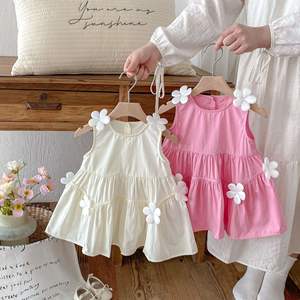 Gaun bayi perempuan 2025 gaun putri imut manis bunga musim panas bergaya baru untuk rok pesta anak-anak - Product Image 3
