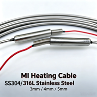 Câble chauffant en alliage SS304/316L à noyau simple et double, 3mm, 4mm, 5mm, avec connecteurs à extrémité froide de 3/4 pouces