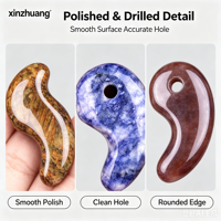 Perle Magatama en pierre semi-précieuse naturelle, 30 mm, perle Magatama en cristal percée pour la fabrication de bijoux, ornement de guérison des chakras, cadeau