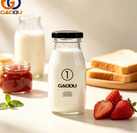 Botol Kaca Putih Tinggi 200ml 250ml Segel Kedap Udara untuk Kemasan Merek Yogurt dan Susu