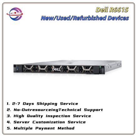 Dell R6625 1U Dual Socket EPYC 9004 192 Core 24 DDR5 Slots PCIe Gen 5 High Density Server for Data Center Brand New