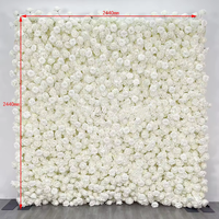 Panneau mural floral artificiel en soie, motif rose blanche et rose, 3D 5D, 3.28*3.28ft, pour toile de fond de mariage, décoration sur pied
