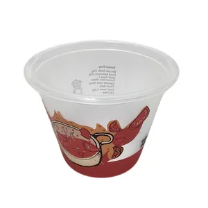 Herbruikbare Hoge Kwaliteit Magnetron Klant Iml Logo Voedsel Container Plastic Soep Cup Kom