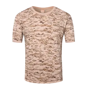 Mens Camo T Shirt Hunting Short Sleeve Jungle Print Camouflage Fishing Army  Top