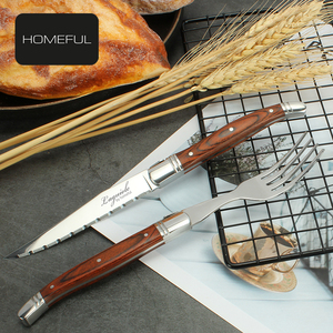 Ensemble de couteaux et fourchettes à steak, <span class=keywords><strong>laguiole</strong></span> de luxe avec manche en bois massif de pakka, 420 s/s - Product Image 2