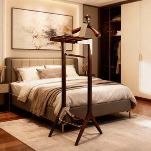 Exclusivo Perchero Moderno Minimalista con Forma de Robot, de Madera, Independiente, con 2 Ganchos, 45x45x140cm, para Apartamentos de Lujo - Product Image 5