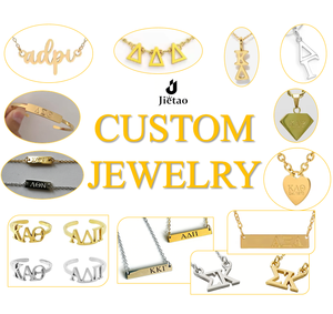 Collier pendentif ovale en acier inoxydable, lettres grecques personnalisées pour sororité, bijoux minimalistes délicats, cadeaux de bienvenue pour filles - Product Image 5