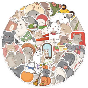 50 autocollants mignons de dessins animés de chinchillas pour la décoration de livres et de murs, autocollants amusants de <span class=keywords><strong>Totoro</strong></span> - Product Image 2