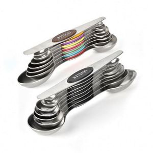 Hot Sale Double Sided 8 Pieces Stainless Steel Kitchen <b>Measuring</b> Tools Magnetic <b>Measuring</b> Cups and <b>Spoons</b> Set - Product Image 2
