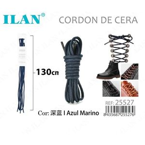 Laccio per scarpe cerato Ilan blu navy 130 cm per stivali e scarpe - Product Image 1