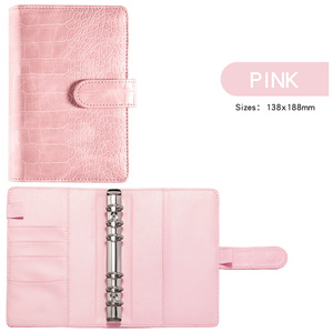 สมุดบันทึกปกแข็งลายหนังจระเข้ A6PU สำหรับบันทึกการออมเงินและการวางแผนทางการเงิน - ของขวัญ - Product Image 6