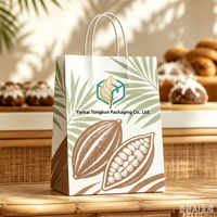 Sacs en papier personnalisés pour boulangerie, sacs de courses, adaptés aux cafés, aux pâtisseries, aux boulangeries proposant des saveurs de noix de coco et de cacao