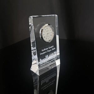 Reloj de mesa de regalo de escritorio de negocios con premio de trofeo de cristal personalizado - Product Image 6