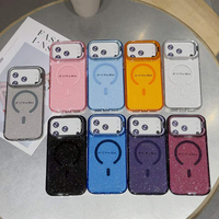 Nouvelle coque transparente magnétique puissante à paillettes pour iPhone 18 17 16 15 14 13 Pro Max Plus, antichoc avec béquille pour appareil photo, compatible 18 Pro Max