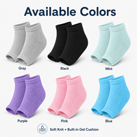 Chaussettes de protection pour talons en gel, à bout ouvert, respirantes, en tricot, avec coussin intégré, lavables, pour hommes et femmes