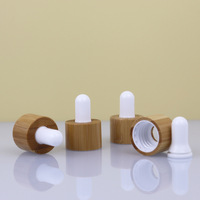 Flacons compte-gouttes en céramique blanche en porcelaine avec couvercle en bambou, flacon d'huile essentielle avec pipette en verre