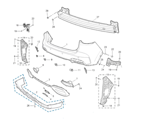 ชุดกันชนหลัง HY MG/Roewe แบบยึดติดด้วยน็อต รับประกัน 1 ปี อะไหล่รถยนต์สำหรับ MG5 GT MG6 MG7 <span class=keywords><strong>MG9</strong></span> ZS I5 I6 Max D7 RX5 ERX5 - Product Image 4