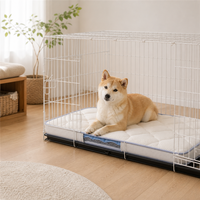 Hundekäfig-Matratzenauflage: Kühlende Silikonmatte, weich, reisefreundlich, gesteppt, rutschfeste Unterseite, durchsichtiges Fenster für Indoor-Hundekäfige