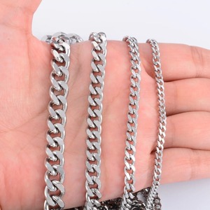 Yadreva Cadena Cubana de Acero Inoxidable para Hombre, 3-9MM, Color Plata Clásico, Collar Estilo <span class=keywords><strong>Rock</strong></span> and Roll, Joyería de Metal Sólido - Product Image 5