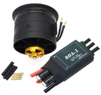 Moteur sans balais en métal Waillynice 80mm EDF QF3748 1000KV CW CCW, ventilateur à canaux 12 pales, ESC 80A pour avion RC