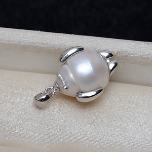 สร้อยคอไข่มุกทรงบาร็อคสีขาวขนาดใหญ่ทำมือจากเงินแท้ 925 พร้อมไข่มุกเปล่าสำหรับตกแต่ง 3947 เม็ด - Product Image 4