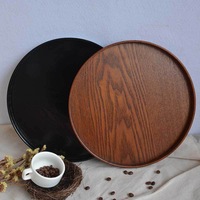 Vente de gros Assiette à fruits en bois massif Assiette à goûter aux fruits secs Salade en bois d'acacia Grande assiette en bois