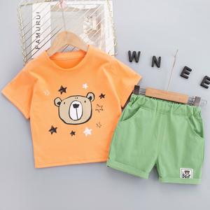 Ensemble de vêtements d'été pour enfants 2022 Garçons Universel Faible MOQ Coton Confortable Mignon T-shirt et Short 2 Pièces pour Enfant - Product Image 2