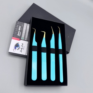 แหนบต่อขนตา LUCKY LASH TOOLS รุ่นยอดนิยม สีเขียวอมฟ้า ผลิตจากสแตนเลสสตีล ป้องกันไฟฟ้าสถิต ปลายเรียบเนียน รับทำโลโก้ส่วนตัว - Product Image 5