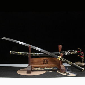 Espada <span class=keywords><strong>de</strong></span> exhibición Katanas Midnight Gold <span class=keywords><strong>de</strong></span> Yantishan Soul Game Merchandise, espada <span class=keywords><strong>de</strong></span> utilería artesanal <span class=keywords><strong>de</strong></span> acero T10 forjada en arcilla, regalo para niños - Product Image 2