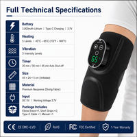 Attelle de massage chauffante sans fil à vibration intelligente pour le coude, pour soulager la douleur articulaire de l'arthrite de la main