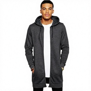 Custom Women Winter Autumn Anti-shrink <b>Longline</b> <b>Zip</b> <b>up</b> <b>Hoodie</b> Cotton Fleece Oversized Sweatshirt Jacket OEM Wholesale - Product Image 3