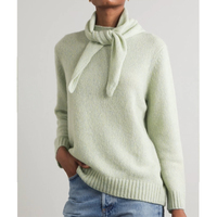 Ensemble pull et écharpe en cachemire et soie mélangés, design élégant pour femmes, pull à col rond, confort, super doux